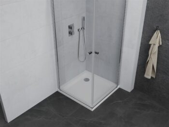 MEXEN/S - PRETORIA duo sprchovací kút 70 x 70, transparent, chróm + vanička vrátane sifónu 852-070-070-01-02-4010