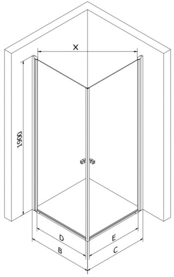 MEXEN/S - PRETORIA duo sprchovací kút 70 x 70, transparent, chróm + vanička vrátane sifónu 852-070-070-01-02-4010