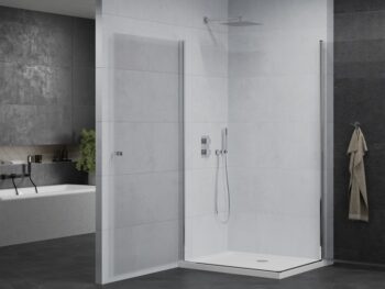 MEXEN/S - PRETORIA duo sprchovací kút 90 x 80, transparent, chróm + vanička vrátane sifónu 852-090-080-01-02-4010