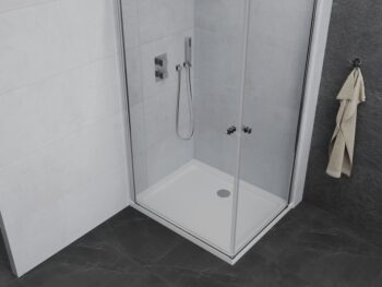 MEXEN/S - PRETORIA duo sprchovací kút 90 x 80, transparent, chróm + vanička vrátane sifónu 852-090-080-01-02-4010