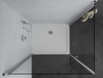 MEXEN/S - PRETORIA duo sprchovací kút 90 x 80, transparent, chróm + vanička vrátane sifónu 852-090-080-01-02-4010