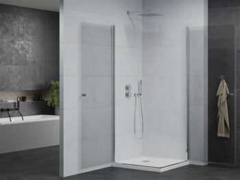 MEXEN/S - PRETORIA duo sprchovací kút 90 x 90, transparent, chróm + vanička vrátane sifónu 852-090-090-01-02-4010