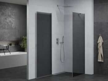 MEXEN/S - PRETORIA sprchovací kút 70x70, grafit, chróm 852-070-070-01-40