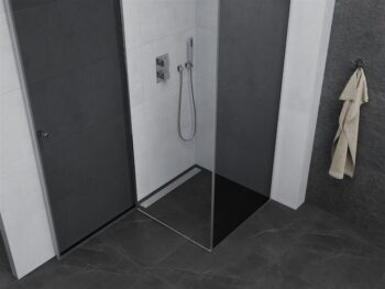 MEXEN/S - PRETORIA sprchovací kút 80x80, grafit, chróm 852-080-080-01-40