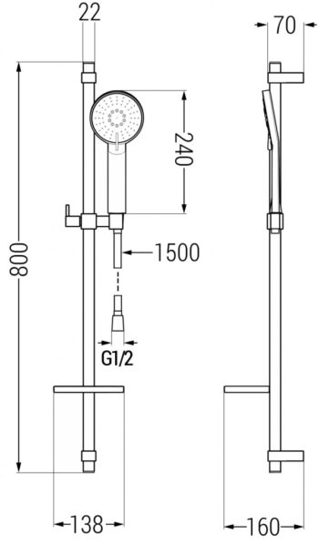MEXEN/S - Pecos DQ40 Set umývadlové a vaňové batérie s príslušenstvom, chróm 72713DQ40-00