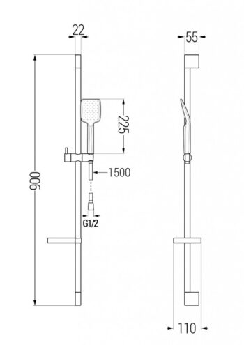 MEXEN/S - Pecos DS62 Set umývadlové a vaňové batérie s príslušenstvom, chróm 72703DS62-00