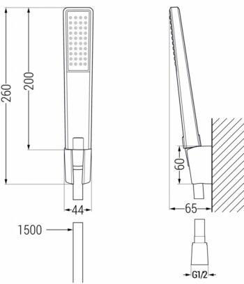 MEXEN/S - Pecos R72 vaňová batéria so sprchou set, čierna 7273R72-70