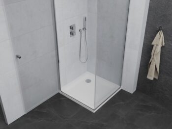 MEXEN/S - Pretoria otváracia sprchovací kút 90x90, sklo transparent, chrom + vanička 852-090-090-01-00-4010