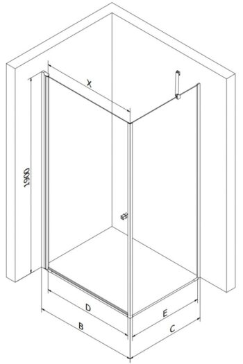 MEXEN/S - Pretoria štvorcový sprchovací kút 90x90, transparent, zlatý + vanička 852-090-090-50-00-4010