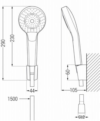 MEXEN/S - R05 Royo vaňová batéria so sprchovou súpravou, chróm 7223R05-00
