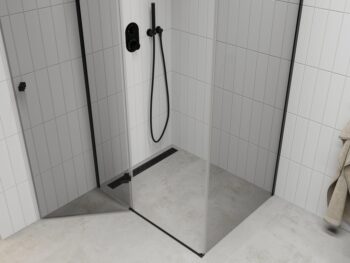 MEXEN/S - ROMA sprchovací kút 100x70, transparent, čierna 854-100-070-70-00