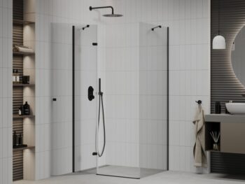 MEXEN/S - ROMA sprchovací kút 110x70, transparent, čierna 854-110-070-70-00
