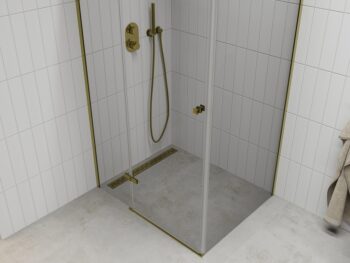 MEXEN/S - ROMA sprchovací kút 70x100, transparent, zlatá 854-070-100-50-00