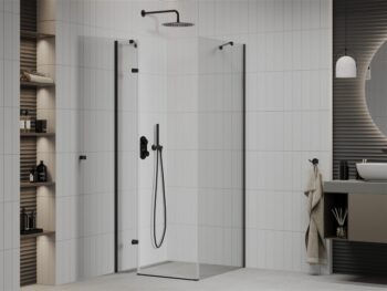 MEXEN/S - ROMA sprchovací kút 70x70, transparent, čierna 854-070-070-70-00