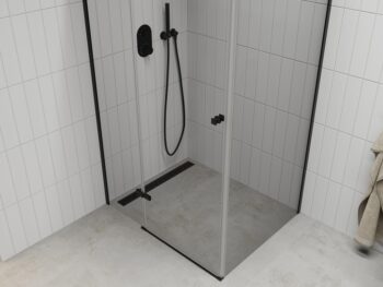 MEXEN/S - ROMA sprchovací kút 80x110, transparent, čierna 854-080-110-70-00