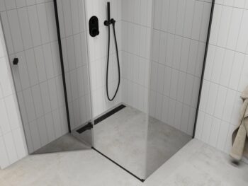 MEXEN/S - ROMA sprchovací kút 80x110, transparent, čierna 854-080-110-70-00
