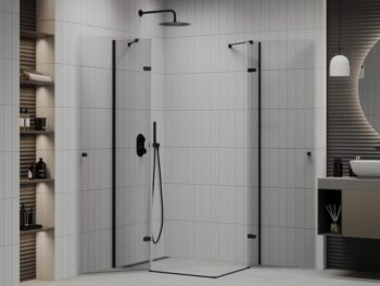 MEXEN/S - ROMA sprchovací kút 80x70, transparent, čierny 854-080-070-70-00-02