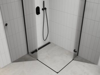 MEXEN/S - ROMA sprchovací kút 80x70, transparent, čierny 854-080-070-70-00-02