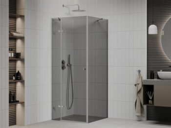 MEXEN/S - ROMA sprchovací kút 80x80, grafit, chróm 854-080-080-01-40