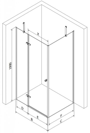 MEXEN/S - ROMA sprchovací kút 80x90, grafit, chróm 854-080-090-01-40