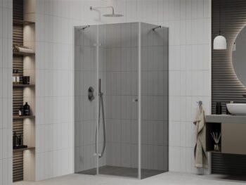 MEXEN/S - ROMA sprchovací kút 90x80, grafit, chróm 854-090-080-01-40