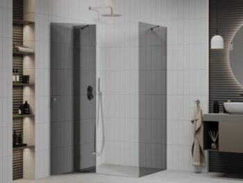 MEXEN/S - ROMA sprchovací kút 90x80, grafit, chróm 854-090-080-01-40