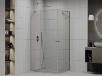 MEXEN/S - ROMA sprchovací kút 90x80, transparent, chróm 854-090-080-02-00