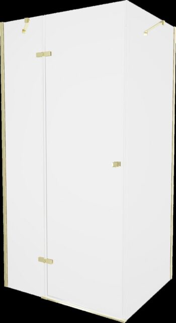MEXEN/S - ROMA sprchovací kút 90x80, transparent, zlatá 854-090-080-50-00