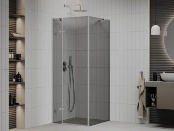 MEXEN/S - ROMA sprchovací kút 90x90, grafit, chróm 854-090-090-01-40