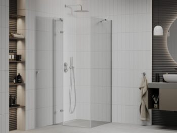 MEXEN/S - ROMA sprchovací kút 90x90, transparent, chróm 854-090-090-01-00