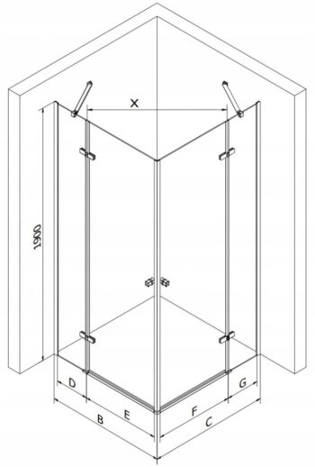 MEXEN/S - ROMA sprchovací kút 90x90, transparent, chróm 854-090-090-02-00