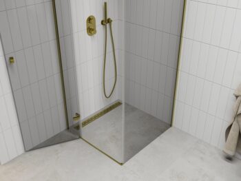 MEXEN/S - ROMA sprchovací kút 90x90, transparent, zlatá 854-090-090-50-00