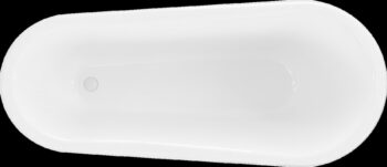 MEXEN/S - Retro voľne stojaca vaňa 170x75 cm biela / čierna biela nohy , sifón chrom 53251707575-20