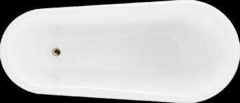 MEXEN/S - Retro voľne stojaca vaňa 170x75 cm biela / čierna nohy zlato , sifón chrom 53251707575-50