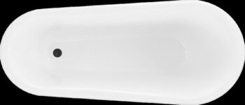 MEXEN/S - Retro voľne stojaca vaňa 170x75 cm biela, nohy čierna , sifón chrom 53251707500-70