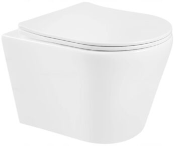 MEXEN/S - Rico Závesná WC misa Rimless vrátane sedátka s slow-slim, Duroplast, biela 30720300
