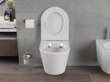 MEXEN/S - Rico Závesná WC misa Rimless vrátane sedátka s slow-slim, Duroplast, biela - 30720500 30720500