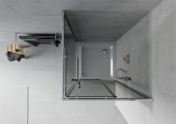 MEXEN/S - Rio Sprchovací kút štvorcový 90x90, grafit, chróm + vanička so sifónom 860-090-090-01-40-4010
