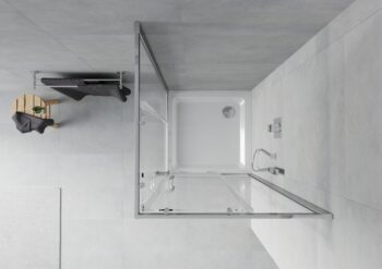 MEXEN/S - Rio Sprchovací kút štvorcový 90x90, transparent, chrom + vanička so sifónom 860-090-090-01-00-4010