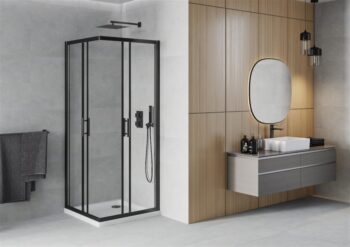 MEXEN/S - Rio Sprchovací kút štvorcový 90x90, transparent, chrom + vanička so sifónom 860-090-090-70-00-4010