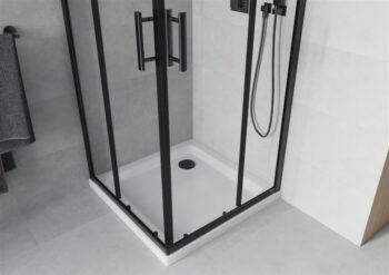 MEXEN/S - Rio Sprchovací kút štvorcový 90x90, transparent, chrom + vanička so sifónom 860-090-090-70-00-4010