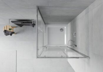 MEXEN/S - Rio Sprchovací kút štvorcový 90x90, transparent / dekor, chróm + vanička so sifónom 860-090-090-01-20-4010