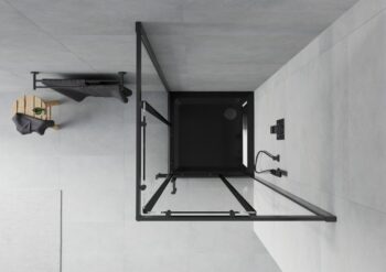 MEXEN/S - Rio sprchovací kút 80 x 80, transparent, čierna + vanička vrátane sifónu 860-080-080-70-00-4070B