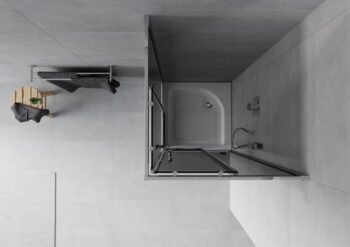 MEXEN/S - Rio štvorcový sprchovací kút 70 x 70, grafit, chróm + vanička Rio 860-070-070-01-40-4510