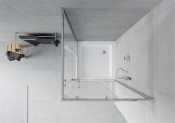 MEXEN/S - Rio štvorcový sprchovací kút 80 x 80, transparent, chróm + vanička Rio 860-080-080-01-00-4510