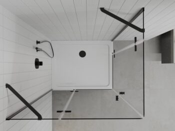 MEXEN/S - Roma Duo sprchovací kút 100x90, transparent, čierna + vanička so sifónom 854-100-090-70-02-4010B