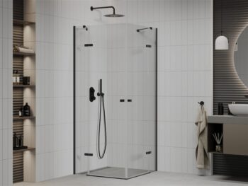 MEXEN/S - Roma Duo sprchovací kút 70 x 70, transparent, čierna 854-070-070-70-00-02
