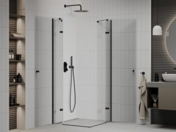 MEXEN/S - Roma Duo sprchovací kút 70 x 70, transparent, čierna 854-070-070-70-00-02