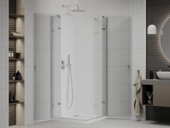 MEXEN/S - Roma Duo sprchovací kút 70x70, transparent, chróm + vanička so sifónom 854-070-070-01-02-4010