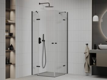 MEXEN/S - Roma Duo sprchovací kút 80 x 80, transparent, čierna 854-080-080-70-00-02